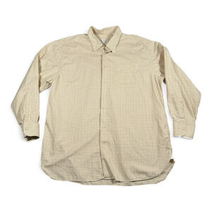 Peter Millar Shirt Adult 2XL XXL Yellow Plaid Button Down Preppy Luxury Cotton